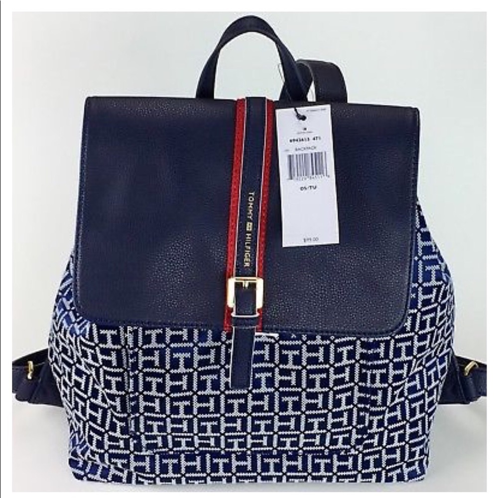 Tommy Hilfiger Jaquard Logo Flap Backpack